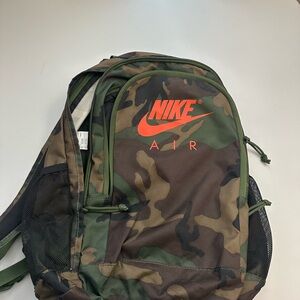 Nike Camouflage Backpack with Orange Logo